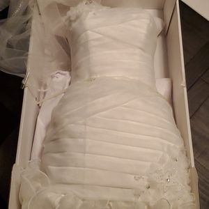 Wedding dress, vail and slip